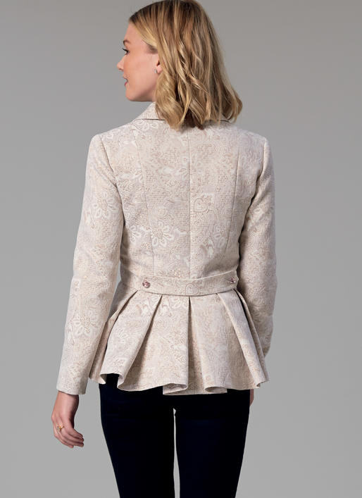 M7513 Misses' Notch-Collar, Peplum Jackets