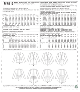 M7513 Misses' Notch-Collar, Peplum Jackets