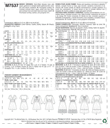 M7537 Misses' Banded, Gathered-Waist Dresses (size: 14-16-18-20-22)