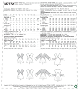 M7572 Misses' V-Neck, Gathered Tops with Sleeve and Tie Variations (size: 14-16-18-20-22)