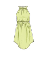M7589 Children's/Girls' Gathered Neckline Sleeveless Dresses (size: MED-LRG-XLG)