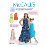 M7589 Children's/Girls' Gathered Neckline Sleeveless Dresses (size: MED-LRG-XLG)