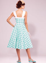 M7599 Misses' Lined Flared Dresses with Petticoat (size: 14-16-18-20-22)