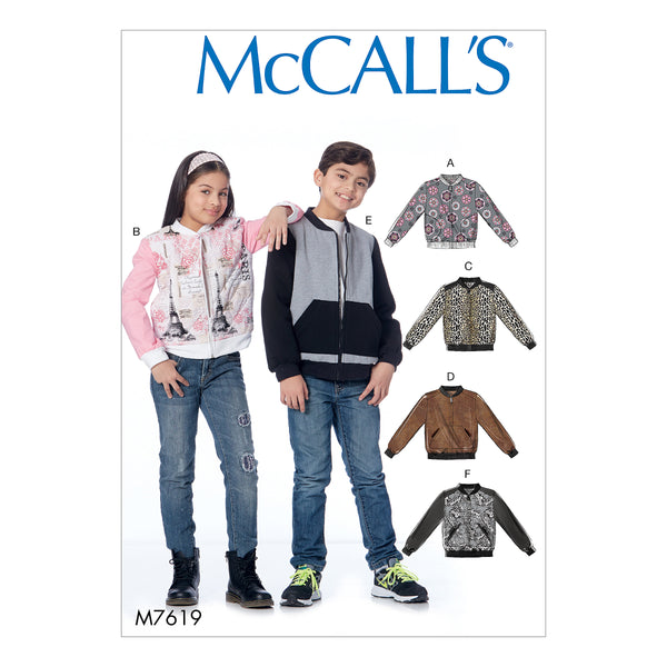 M7619 Children's/Girls'/Boys' Bomber Jackets (size: 3-4-5-6)