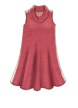 M7622 Misses' Knit Swing Dresses with Neckline and Sleeve Variations (size: XSM-SML-MED)