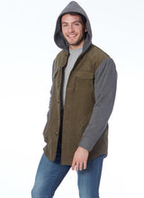 M7638 Men's and Boys' Lined Button-Front Jackets with Hood Options (size: 3-4-5-6-7-8 (Boys))