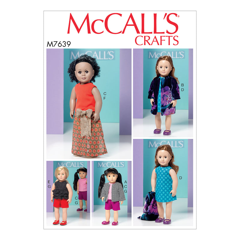M7639 Clothes for 18" Dolls (size: One Size Only)