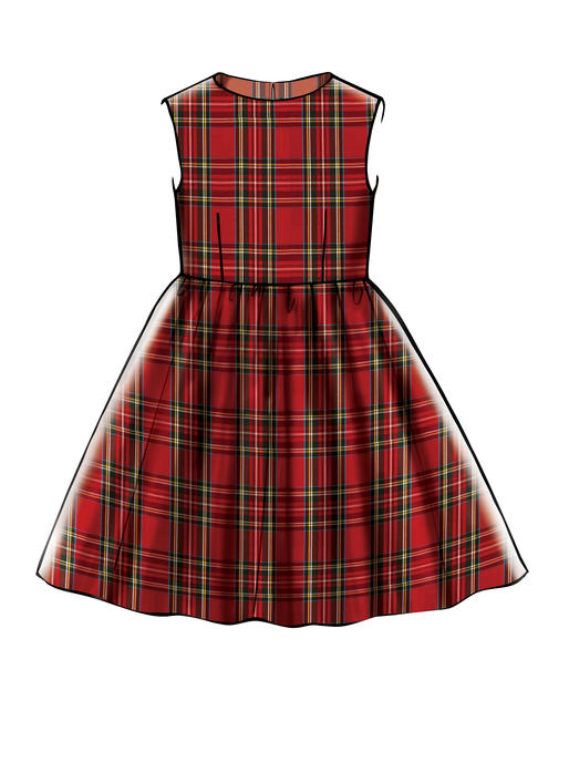 M7648 Childrens'/Girls' Gathered Dresses with Petticoat and Sash (size: 3-4-5-6)