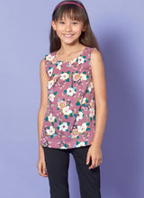 M7709 Children/Girls' Tops, Dresses and Leggings (size: 3-4-5-6)