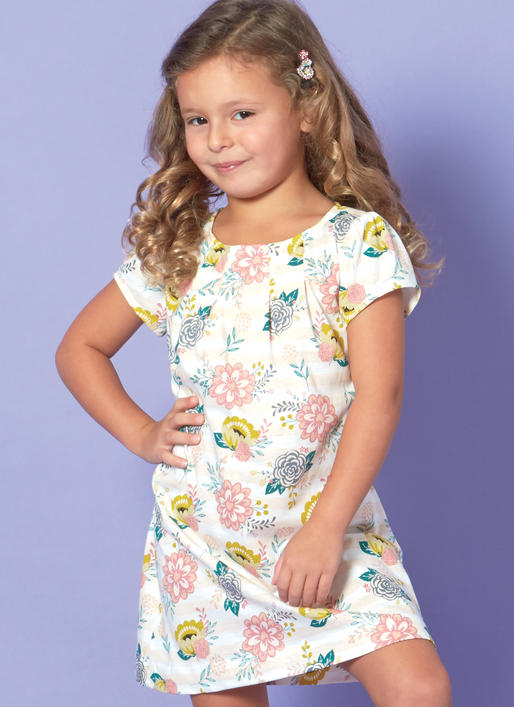 McCalls Pattern M7458: Toddlers Gathered Tops, Dresses and