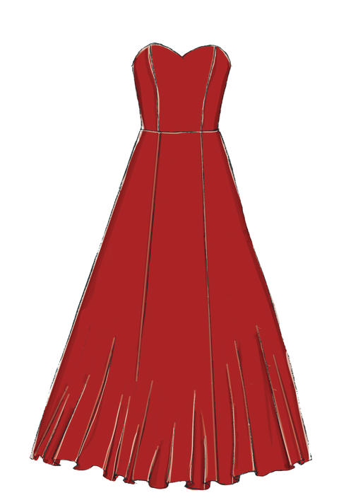 M7718 Misses' Dresses (size: 6-8-10-12-14)