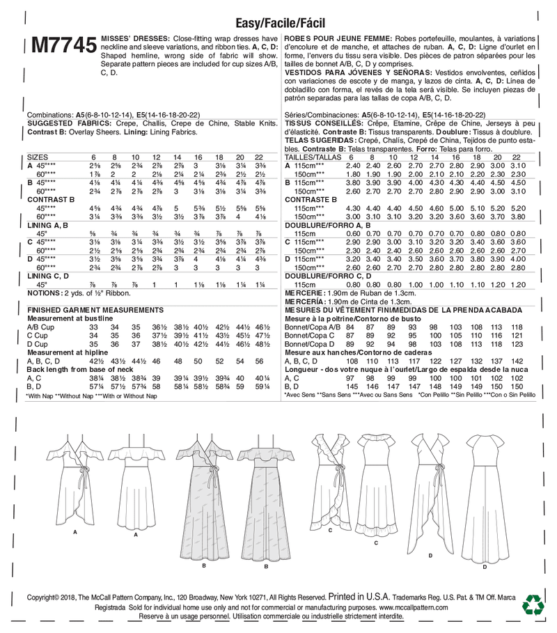 M7745 Robes pour Jeune Femme (grandeur : 14-16-18-20-22)
