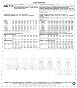 M7774 Misses' Dresses (size: 6-8-10-12-14)