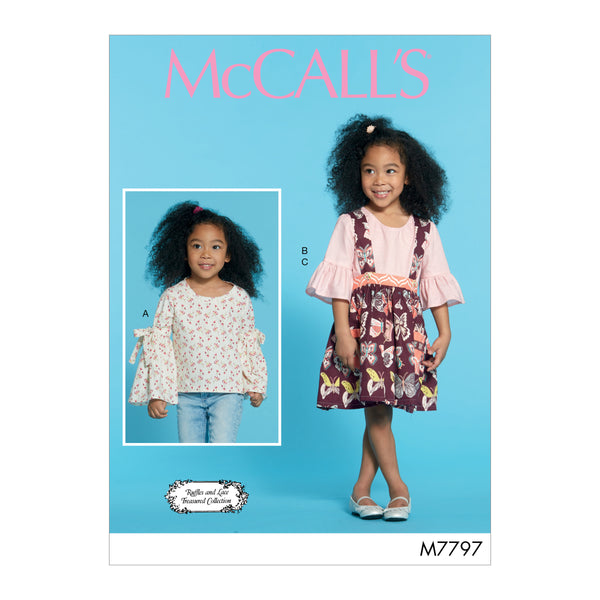 M7797 Children's/Girls' Tops and Skirt (size: 2-3-4-5)