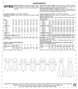 M7802 Misses' Dresses (size: 6-8-10-12-14)
