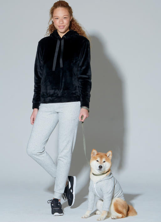 M7816 Haut, robe, pantalon pour Jeune Femme et manteau pour chien (grandeur : TP-P-M)