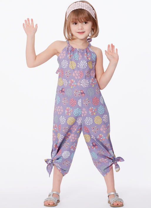 M7917 Children's and Girl's Romper, Jumpsuit and Belt