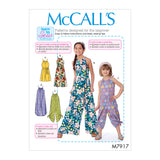 M7917 Children's and Girl's Romper, Jumpsuit and Belt (size: 7-8-10-12-14)
