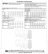 M7931 Misses' Skirts (size: 6-8-10-12-14)