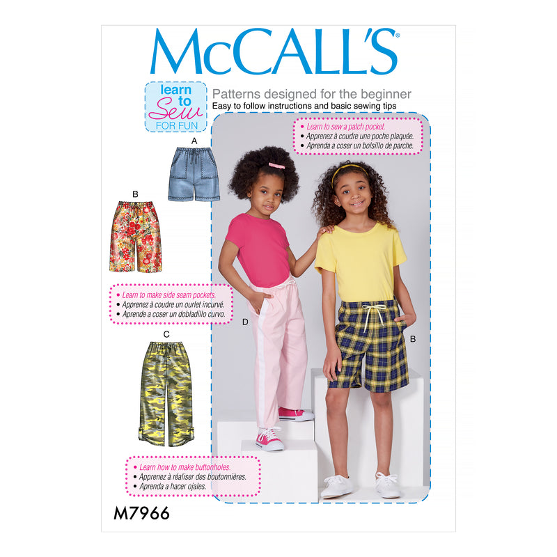 M7966 Children's and Girls' Shorts and Pants (size: 3-4-5-6)