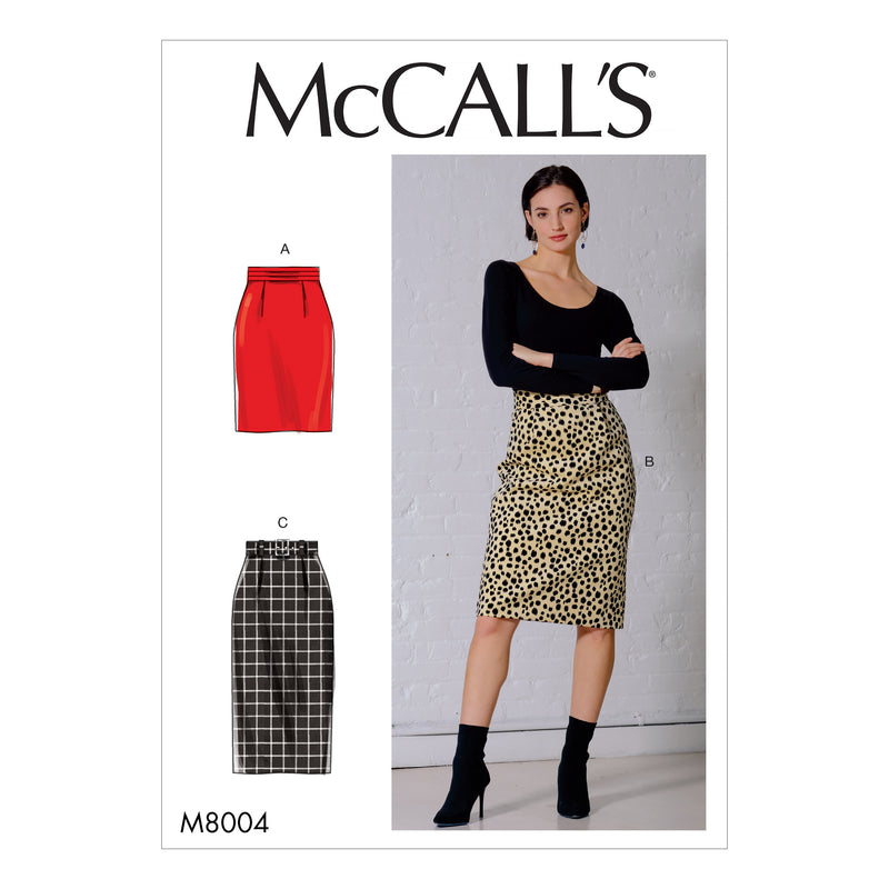 M8004 Misses' Skirt and Belt (size: 6-8-10-12-14)