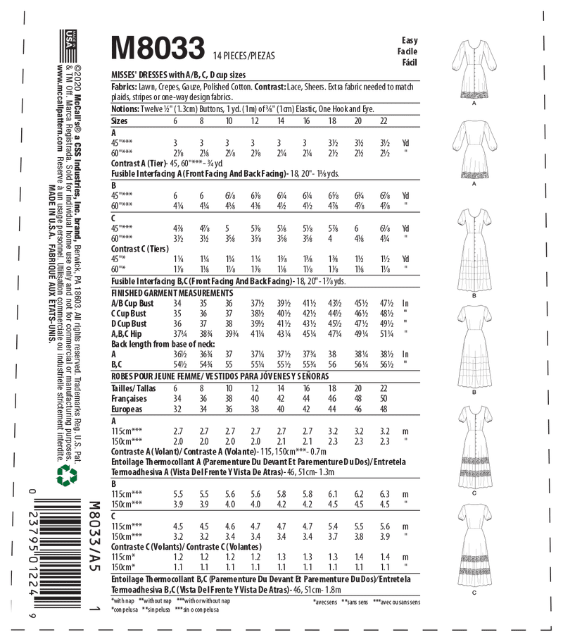 M8033 #SophiaMcCalls - Misses' Dresses (size: 6-8-10-12-14)