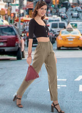 M8057 #EmilyMcCalls - Misses' Elastic-Waist Shorts and Pants (size: L-XL-XXL)