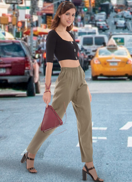 M8057 #EmilyMcCalls - Short et pantalon à taille élastique pour Jeune Femme (grandeur : TP-P-M)