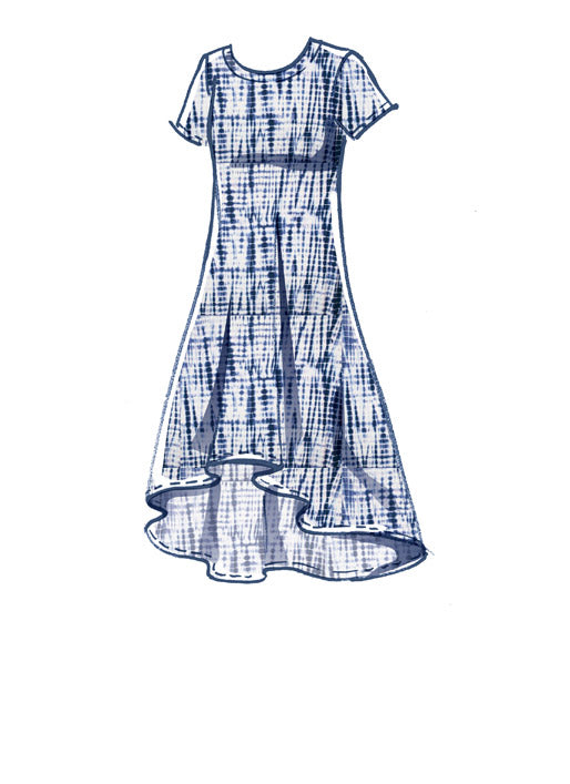 M8062 #IslaMcCalls - Misses' Straight, Handkerchief, or High-Low Hem Dresses (size: L-XL-XXL)
