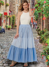 M8066 #PosieMcCalls - Misses' Pull-On Gathered Skirts with Tier and Length Variations (size: XS-S-M)