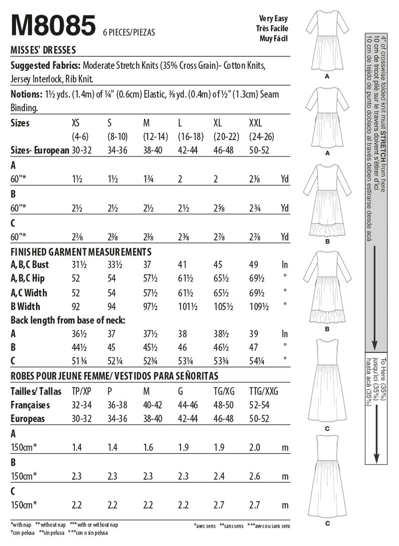 M8085 #SiellaMcCalls - Misses' Dresses (size: L-XL-XXL)
