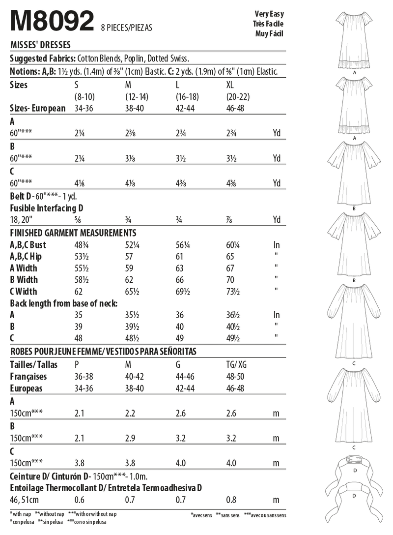 M8092 #MariaMcCalls - Misses' Dresses (size: S-M-L-XL)