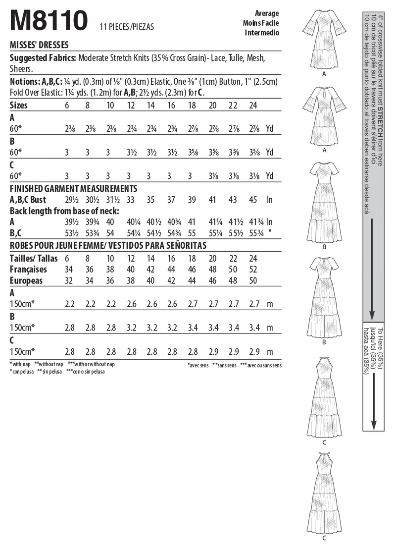 M8110 #JourneeMcCalls -  Robes pour Jeune Femme (grandeur : 6-8-10-12-14)