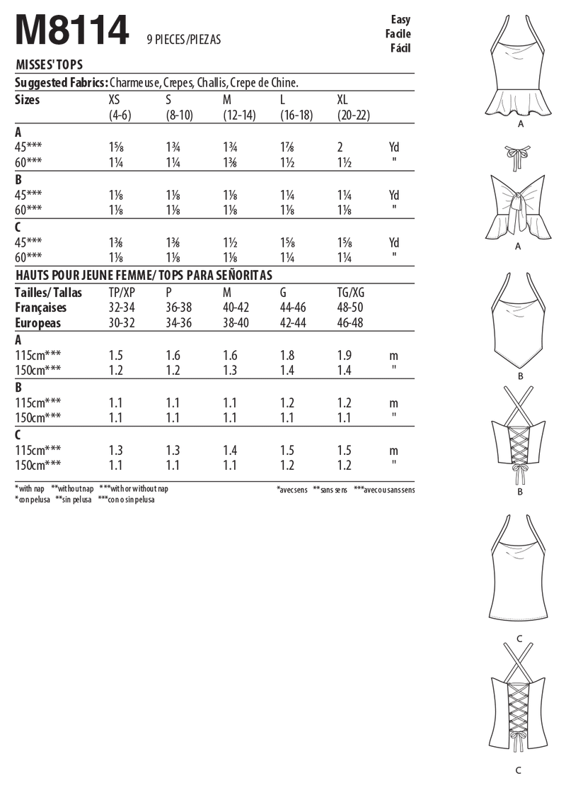M8114 #LyraMcCalls - Misses' Tops (size: XS-S-M-L-XL)