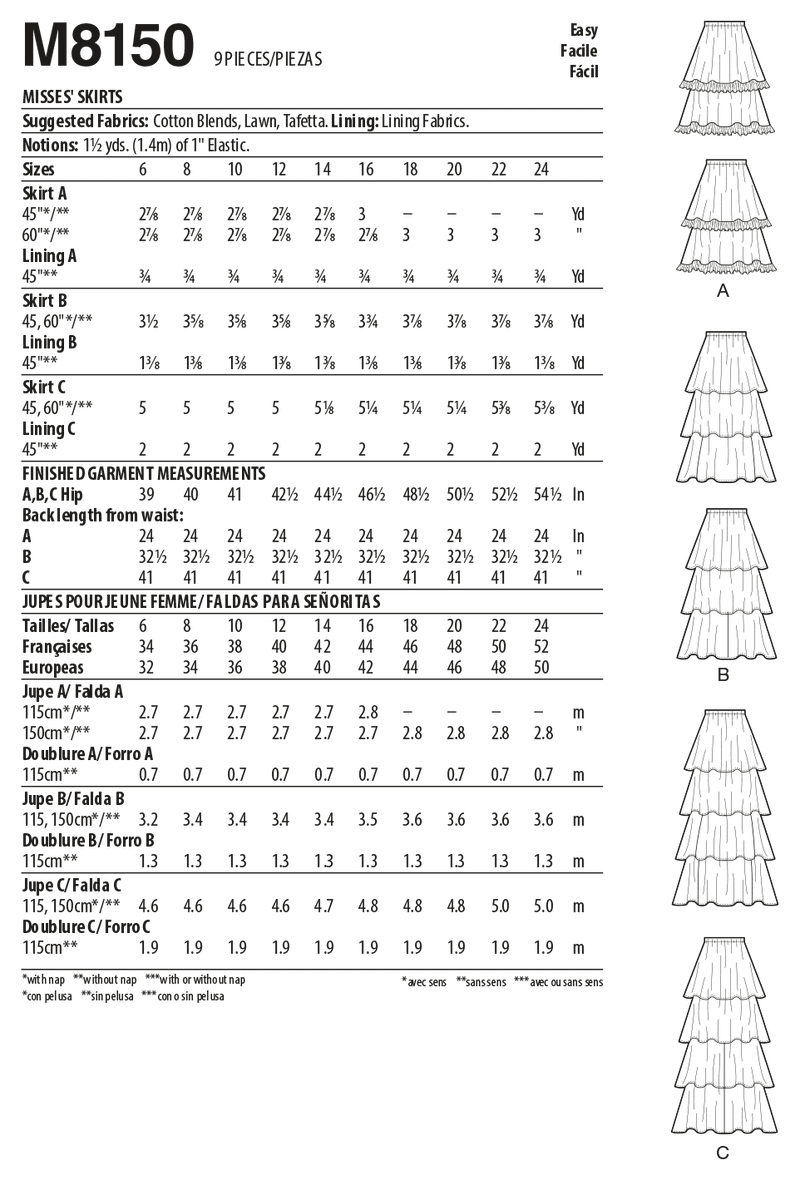 M8150 #TillaryMcCalls - Misses' Skirts (Size: 6-8-10-12-14)