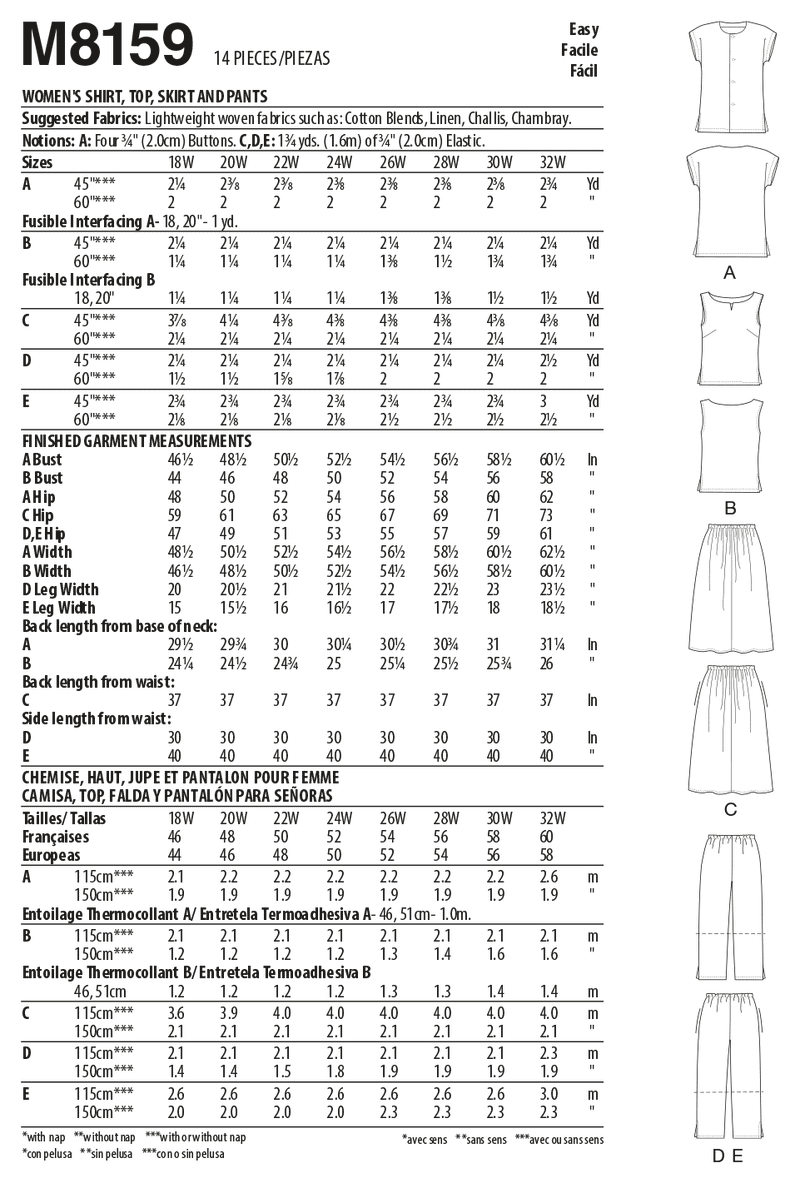 M8159 #CherylMcCalls - Women's Side Slit Shirt, Top, Skirt & Pants