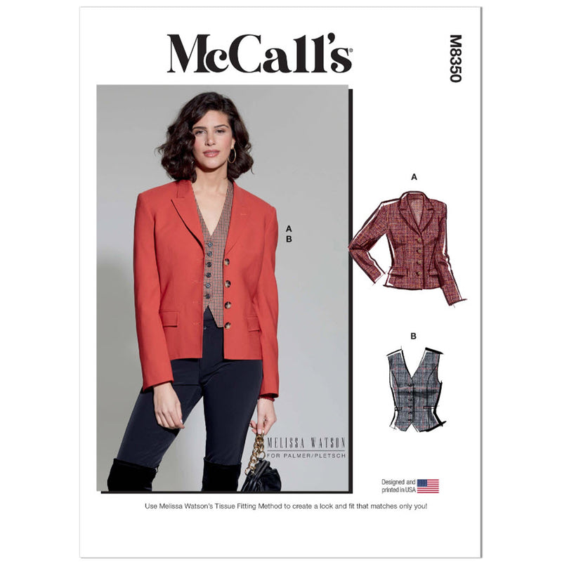 M8350 Misses' Blazer and Vest by Melissa Watson (6-8-10-12-14)