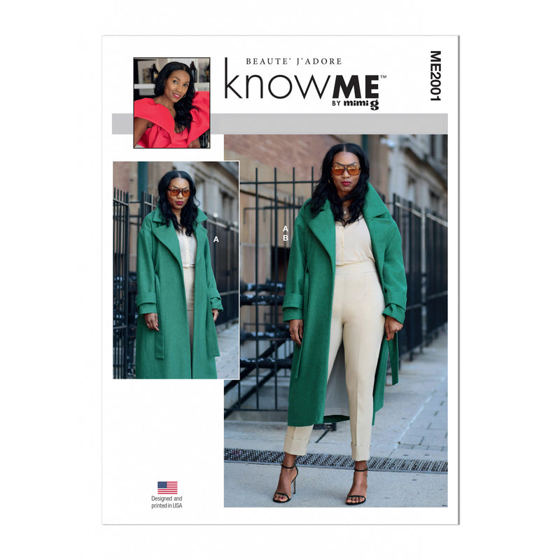 ME2001 Misses' and Women's Coat and Trousers by Beaute' J'adore (10-12-14-16-18)