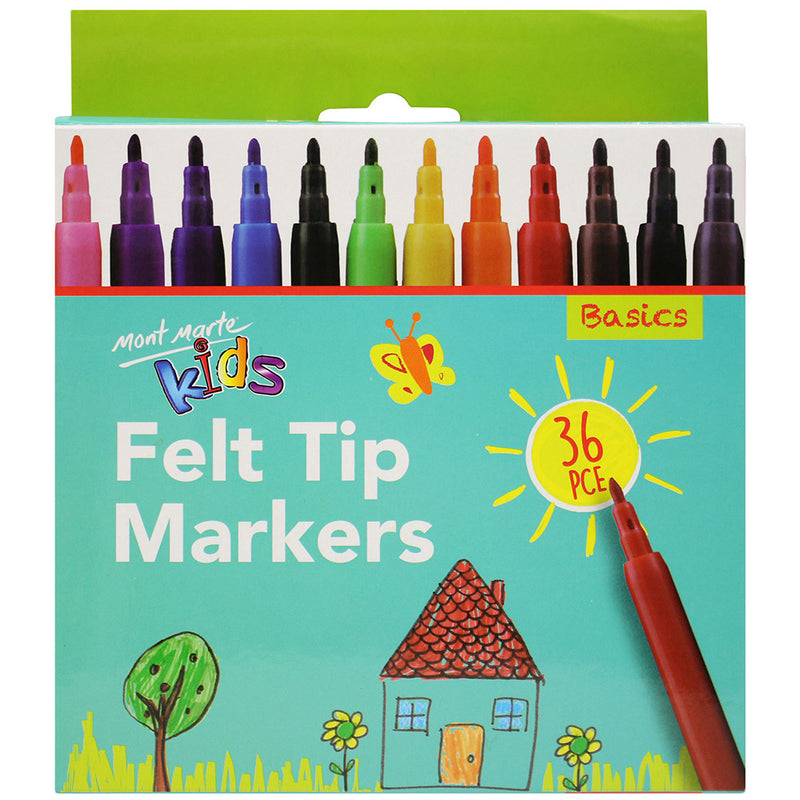 MONT MARTE Kids Felt Tip Markers - 36pce