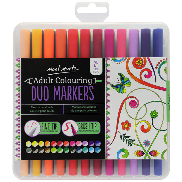 MONT MARTE Adult Colouring Duo Markers - 24pcs