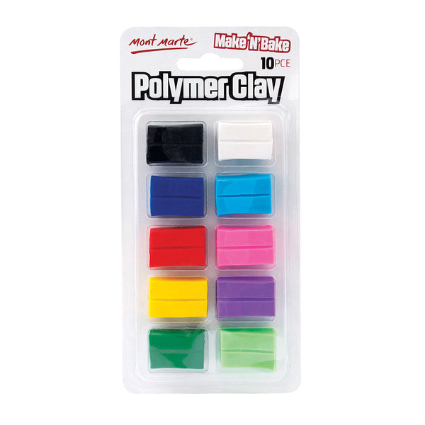 MONT MARTE Make n Bake Polymer Clay - Assorted Colours - 10pcs