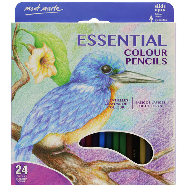 MONT MARTE Crayons à colorier de couleurs essentielles - 24mcx