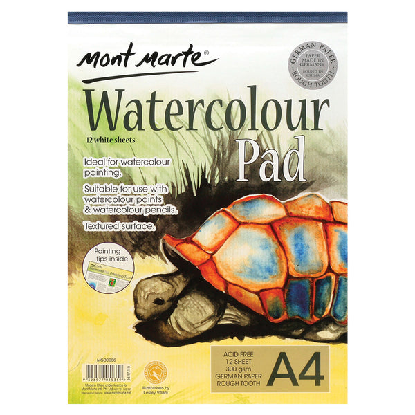 MONT MARTE Premium Watercolour Pad 300g - 12 Sheets - A4