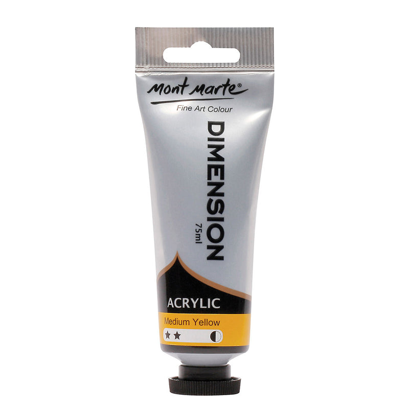 MONT MARTE Dimension Acrylic Paint - 75ml - Medium Yellow