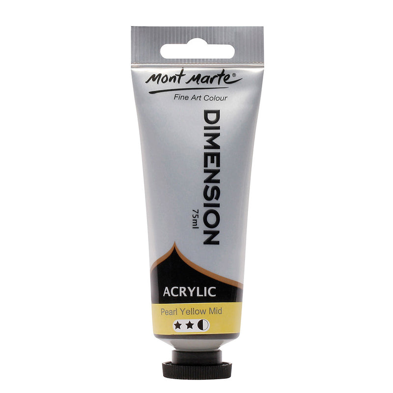 MONT MARTE Dimension Acrylic Paint - 75ml - Pearl Yellow Mid