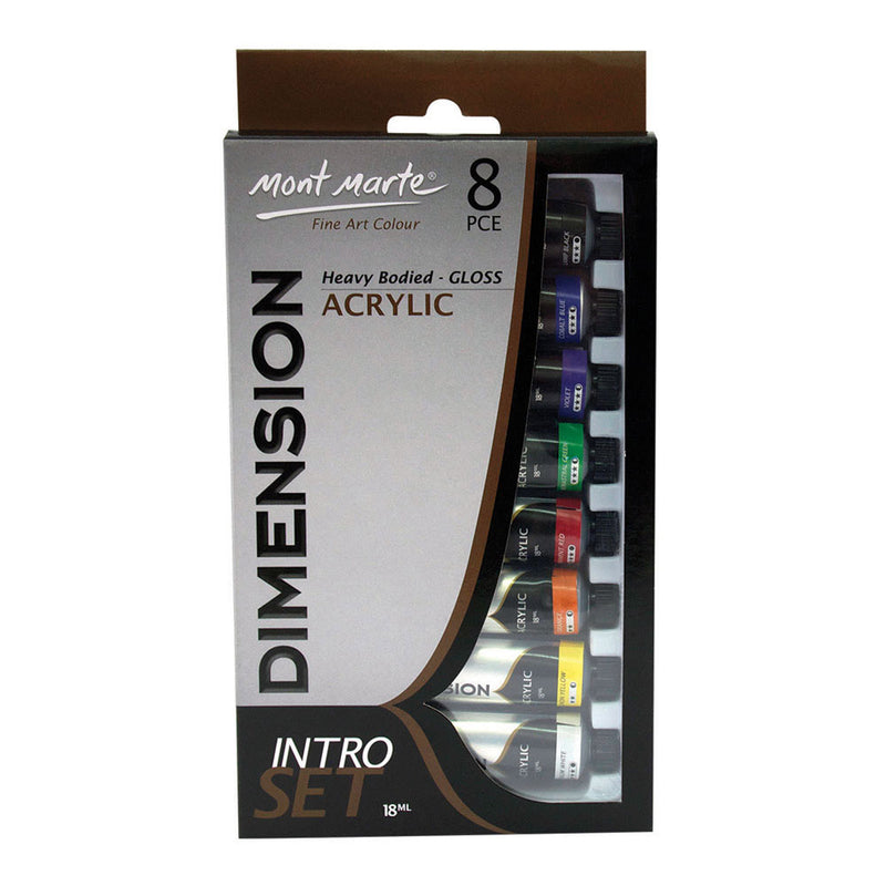 MONT MARTE Dimension Acrylic Paint Intro Set - 18ml each - 8pcs