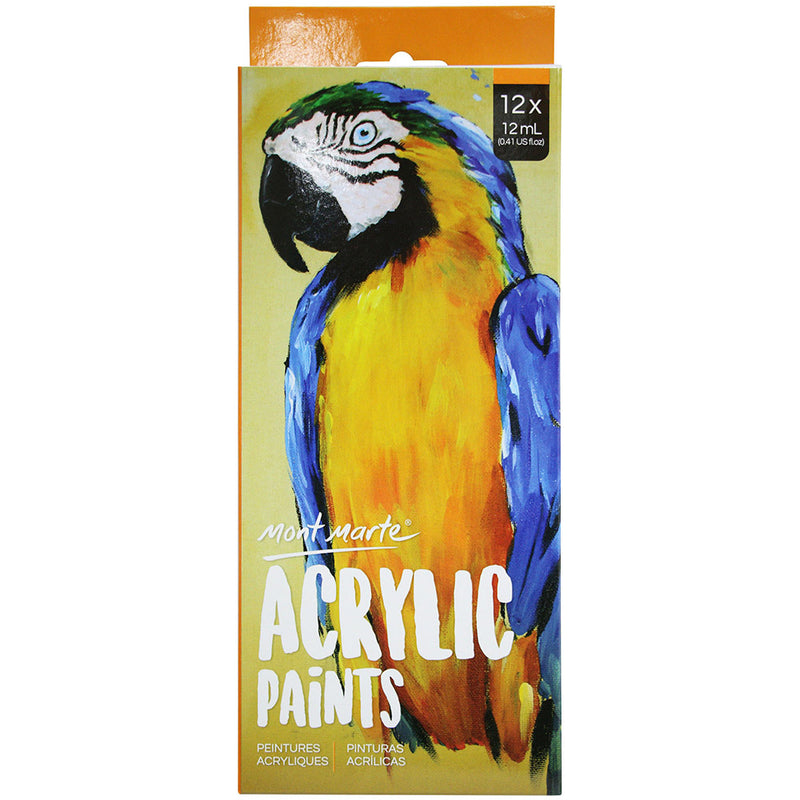 MONT MARTE Acrylic Paints Set - 12ml each - 12pcs