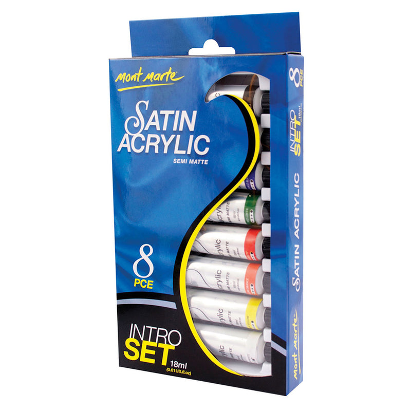 MONT MARTE Satin Acrylic Paint Intro Set - 18ml each - 8pcs