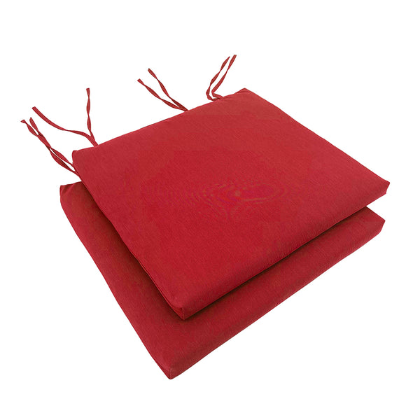 Indoor/Outdoor chair pad cushion - Solid - Red - 19 x 18 x 1''
