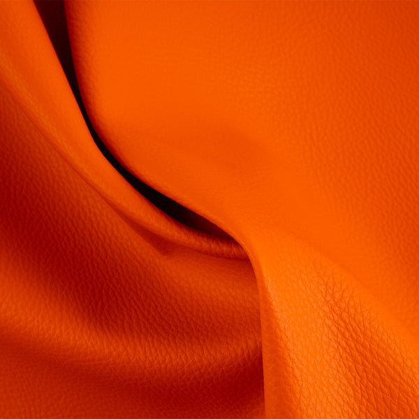 Tissu décor maison - Utilitaire - Aspect Cuir Premium - Orange